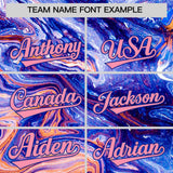 Custom Royal Split Fashion Fluid Pattern Authentic Baseball Jersey