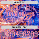 Custom Royal Split Fashion Fluid Pattern Authentic Baseball Jersey