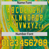 Custom Neon Green Split Fashion Fluid Pattern Authentic Baseball Jersey