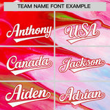 Custom Multi Color Split Fashion Fluid Pattern Authentic Baseball Jersey