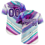 Custom Multi Color Split Fashion Fluid Pattern Authentic Baseball Jersey