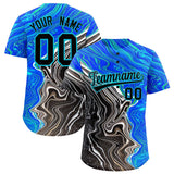 Custom Multi Color Split Fashion Fluid Pattern Authentic Baseball Jersey