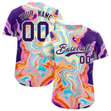 Custom Multi Color Split Fashion Fluid Pattern Authentic Baseball Jersey