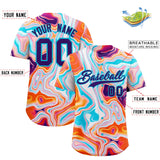 Custom Multi Color Split Fashion Fluid Pattern Authentic Baseball Jersey