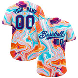 Custom Multi Color Split Fashion Fluid Pattern Authentic Baseball Jersey