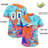 Custom Multi Color Split Fashion Fluid Pattern Authentic Baseball Jersey