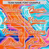 Custom Sky Blue Split Fashion Fluid Pattern Authentic Baseball Jersey