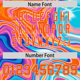 Custom Sky Blue Split Fashion Fluid Pattern Authentic Baseball Jersey