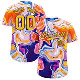 Custom Multi Color Split Fashion Fluid Pattern Authentic Baseball Jersey