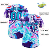 Custom Multi Color Split Fashion Fluid Pattern Authentic Baseball Jersey