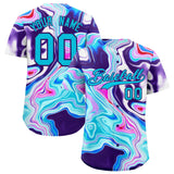 Custom Multi Color Split Fashion Fluid Pattern Authentic Baseball Jersey