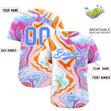 Custom Multi Color Split Fashion Fluid Pattern Authentic Baseball Jersey