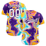 Custom Multi Color Split Fashion Fluid Pattern Authentic Baseball Jersey