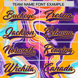 Custom Yellow Split Fashion Fluid Pattern Authentic Baseball Jersey