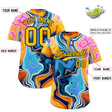Custom Multi Color Split Fashion Fluid Pattern Authentic Baseball Jersey