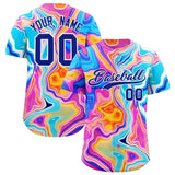 Custom Multi Color Split Fashion Fluid Pattern Authentic Baseball Jersey