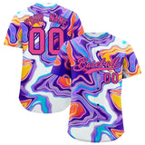 Custom Multi Color Split Fashion Fluid Pattern Authentic Baseball Jersey