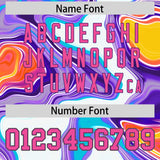 Custom Multi Color Split Fashion Fluid Pattern Authentic Baseball Jersey