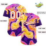 Custom Multi Color Split Fashion Fluid Pattern Authentic Baseball Jersey
