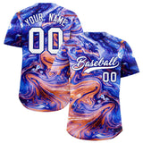 Custom Multi Color Split Fashion Fluid Pattern Authentic Baseball Jersey