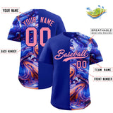 Custom Royal Split Fashion Fluid Pattern Authentic Baseball Jersey