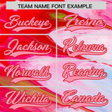 Custom Red Split Fashion Fluid Pattern Authentic Baseball Jersey