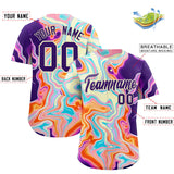 Custom Multi Color Split Fashion Fluid Pattern Authentic Baseball Jersey