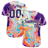 Custom Multi Color Split Fashion Fluid Pattern Authentic Baseball Jersey