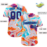Custom Multi Color Split Fashion Fluid Pattern Authentic Baseball Jersey