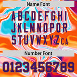 Custom Orange Split Fashion Fluid Pattern Authentic Baseball Jersey