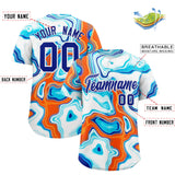 Custom Multi Color Split Fashion Fluid Pattern Authentic Baseball Jersey