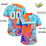 Custom Multi Color Split Fashion Fluid Pattern Authentic Baseball Jersey