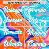 Custom Multi Color Split Fashion Fluid Pattern Authentic Baseball Jersey