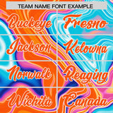 Custom Sky Blue Split Fashion Fluid Pattern Authentic Baseball Jersey