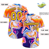 Custom Multi Color Split Fashion Fluid Pattern Authentic Baseball Jersey