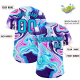 Custom Multi Color Split Fashion Fluid Pattern Authentic Baseball Jersey