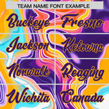 Custom Yellow Split Fashion Fluid Pattern Authentic Baseball Jersey