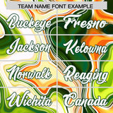 Custom Green Split Fashion Fluid Pattern Authentic Baseball Jersey