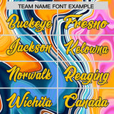 Custom Navy Split Fashion Fluid Pattern Authentic Baseball Jersey