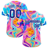 Custom Multi Color Split Fashion Fluid Pattern Authentic Baseball Jersey