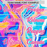 Custom Sky Blue Split Fashion Fluid Pattern Authentic Baseball Jersey