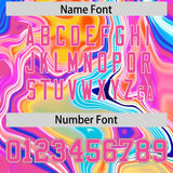 Custom Sky Blue Split Fashion Fluid Pattern Authentic Baseball Jersey