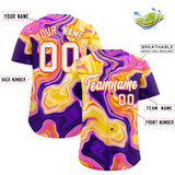 Custom Multi Color Split Fashion Fluid Pattern Authentic Baseball Jersey