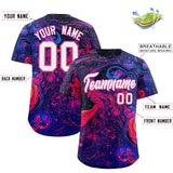 Custom Multi Color Split Fashion Fluid Pattern Authentic Baseball Jersey