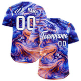 Custom Multi Color Split Fashion Fluid Pattern Authentic Baseball Jersey