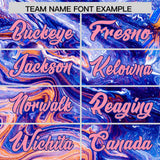 Custom Royal Split Fashion Fluid Pattern Authentic Baseball Jersey