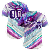 Custom Multi Color Split Fashion Fluid Pattern Authentic Baseball Jersey