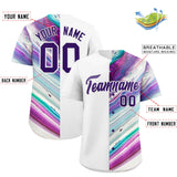 Custom White Split Fashion Fluid Pattern Authentic Baseball Jersey