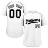 Custom White Silver Personalized Color Block Authentic Baseball Jersey