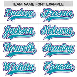 Custom White Purple Personalized Color Block Authentic Baseball Jersey